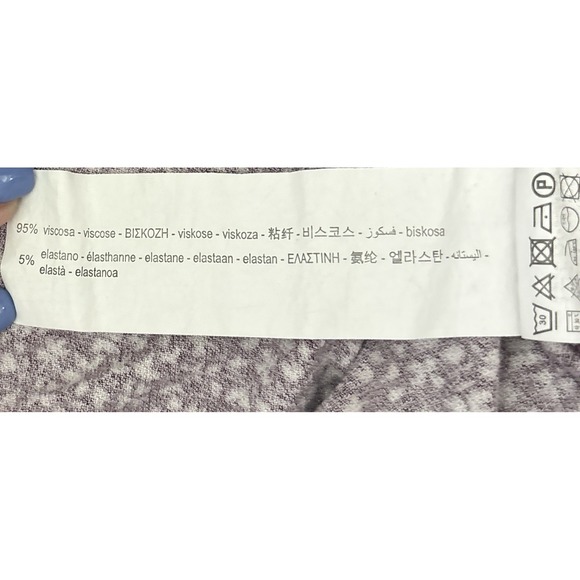 Pull&Bear Dress Women M Burgundy Floral Print Long Sleeve V-Neck Boho Casual - Picture 8 of 16